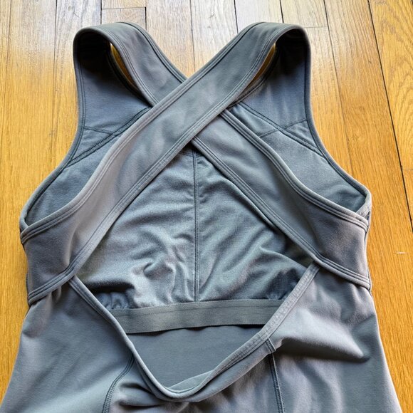 Lululemon Size 10 Womens Gray Picnic Play Sleeveless Crossback Midi Dress - Picture 14 of 15
